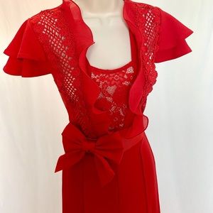 Valentine Jumpsuit w/Red Bow Belt 🎁